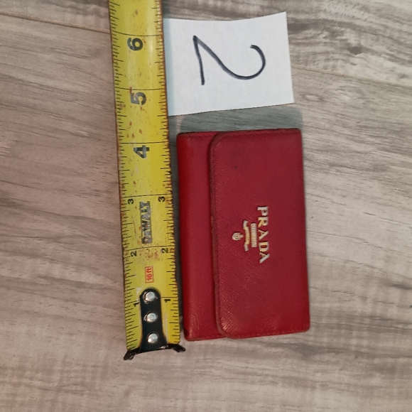 Prada Red Saffiano Leather Key Holder - Picture 7 of 8